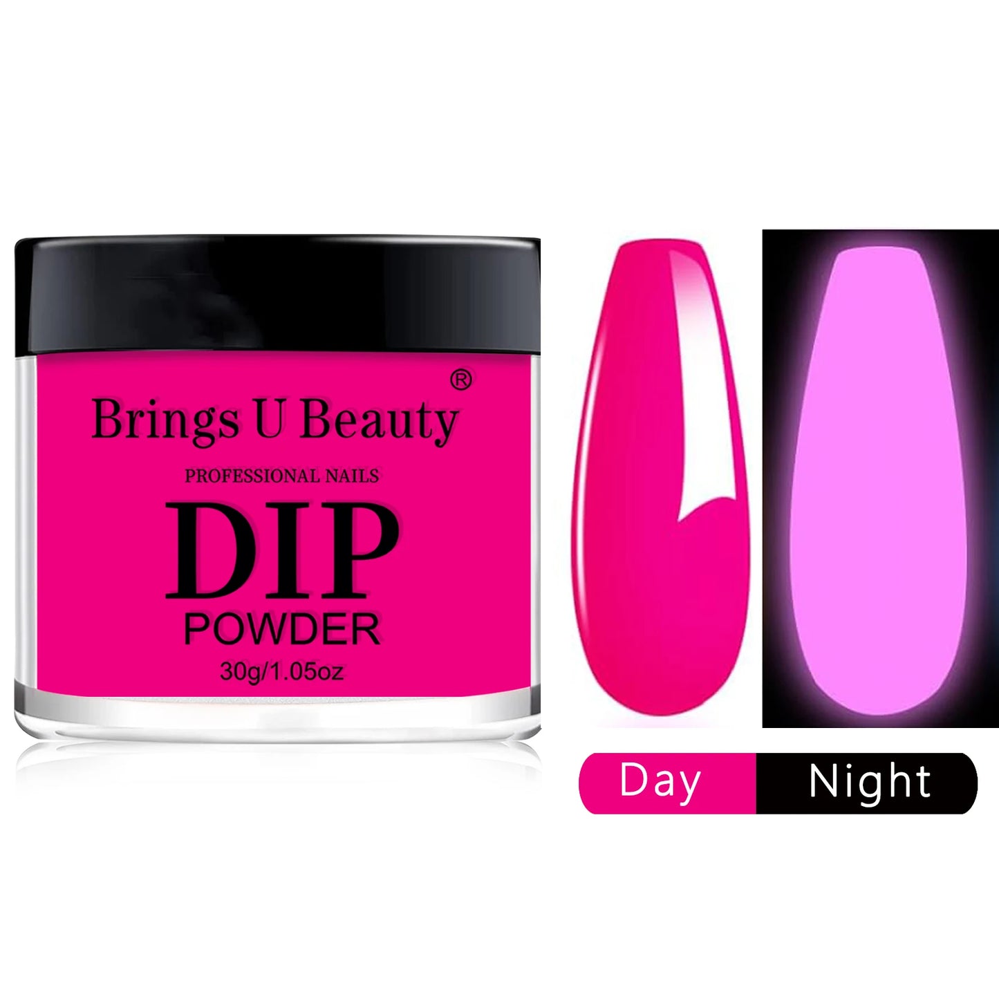 30g Luminous Nail Art Powder Halloween Dipping Powder Pink Pumpkin Orange Glow In Dark Phosphor Powder Party Manicure Salon DIY.