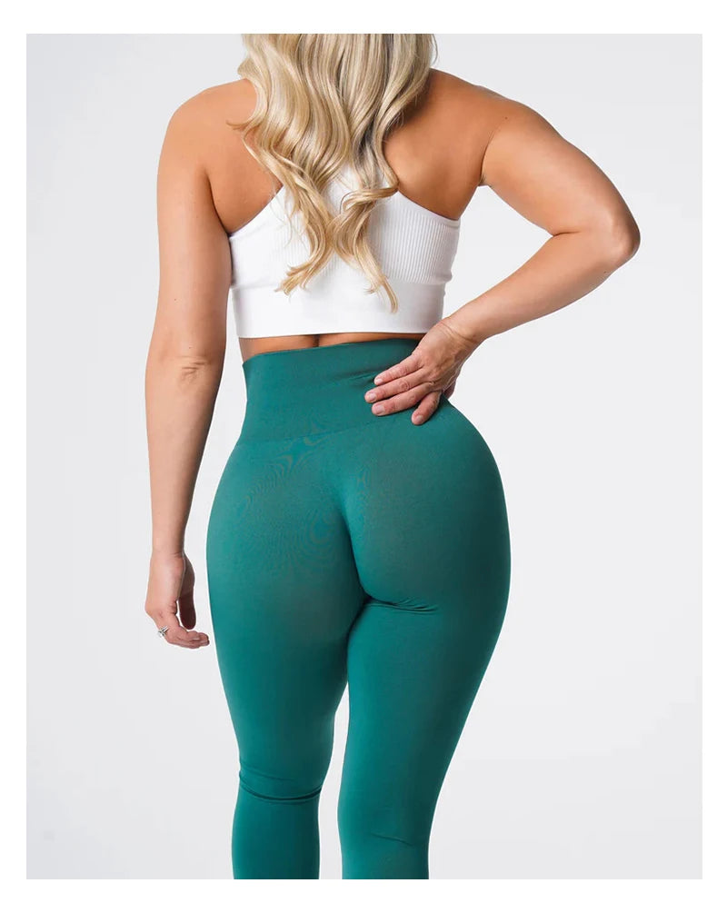 TKITK Solid Leggings Women Seamless Sports  Scrunch Bum Tights cycling shark pants Yoga shorts Gym navigation nv Workout wear.