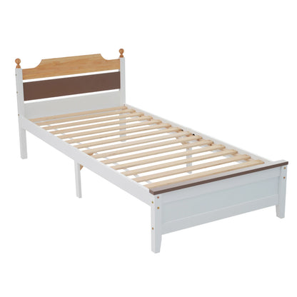 Rosahqnda Bett aus massivem Kiefernholz, Einzelbett 90 x 200 cm, Doppelbettrahmen 140 x 200 cm, Gästebett, Wohnungsbett, Jugendbett, Hauptschlafzimmer, Holz