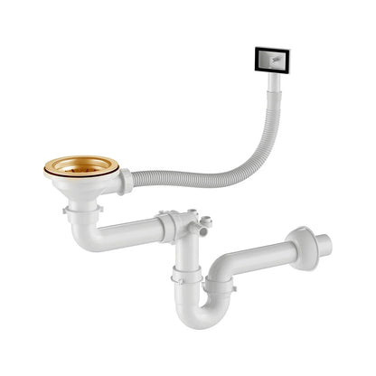 Gold PVD Stainless Steel Kitchen Sink 46x45cm Single Bowl with Faucet Hole, Overflow, Drain Kit, Top mount Design