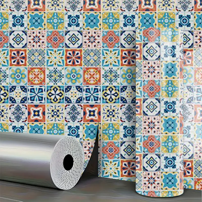 Imitation tile self-adhesive PVC marble waterproof wall sticker for living room kitchen bedroom decoration sticker