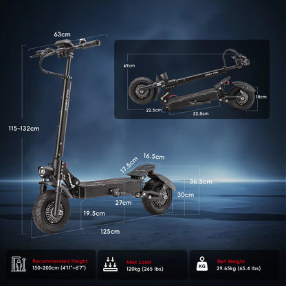 HALO KNIGHT T104 2400W Adult Electric Scooter 65KM/H Powerful Fast Scooter 52V 21Ah Folding Dual Motor E Scooter Cheap Escooter.