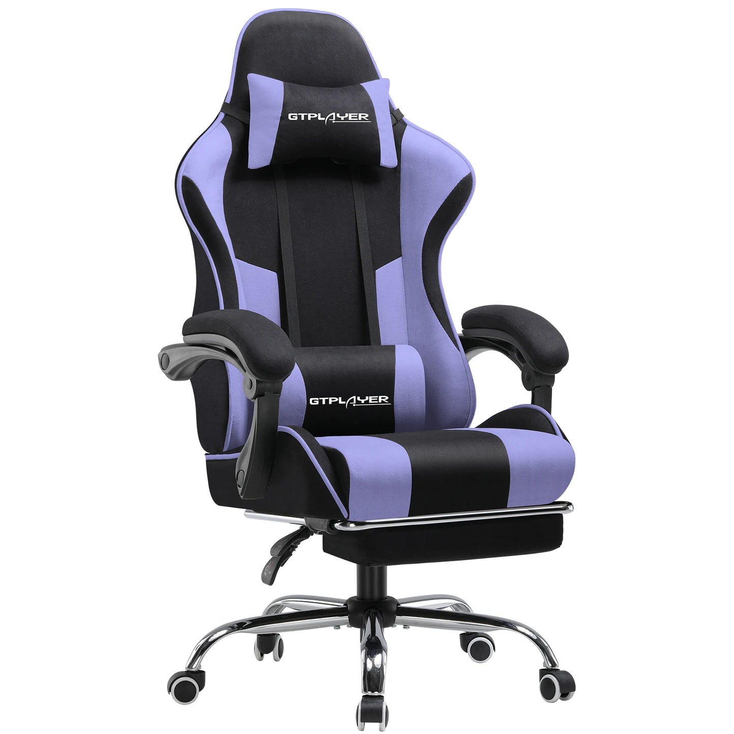 GTPLAYER Bürostuhl Gaming Stuhl Stoff Gaming Sessel Ergonomischer Gamer Stuhl mit Fußstütze, Kopfstütze Lendenkissen, Gepolstert