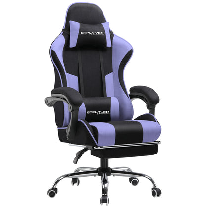 GTPLAYER Bürostuhl Gaming Stuhl Stoff Gaming Sessel Ergonomischer Gamer Stuhl mit Fußstütze, Kopfstütze Lendenkissen, Gepolstert