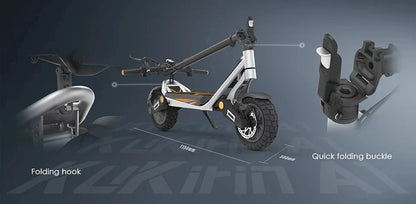 Kukirin A1 800W Motor 2025 Folding Electric Scooter 48V 13Ah Battery 10 inch Vacuum Tire 45 km/h Max Speed 45km Range.