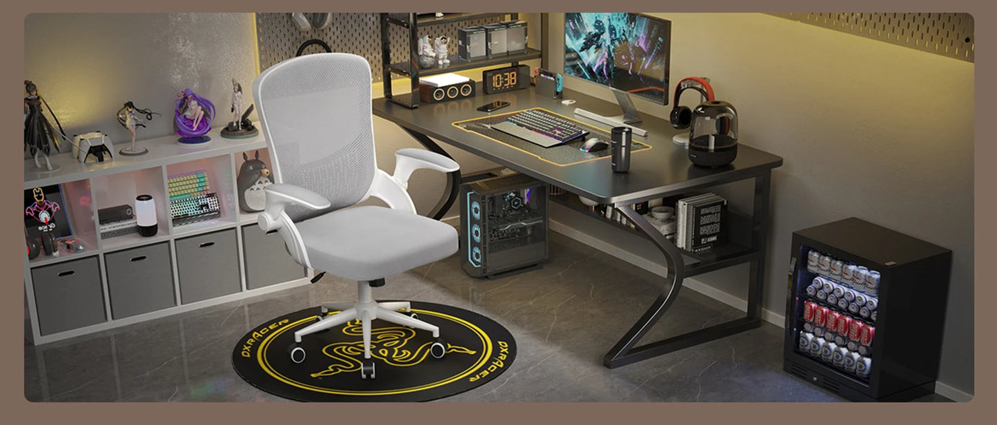 Ergonomic Office Chair Desk Chair with 90° Folding Armrests Lumbar Support Breathable Mesh Padding for Home Office