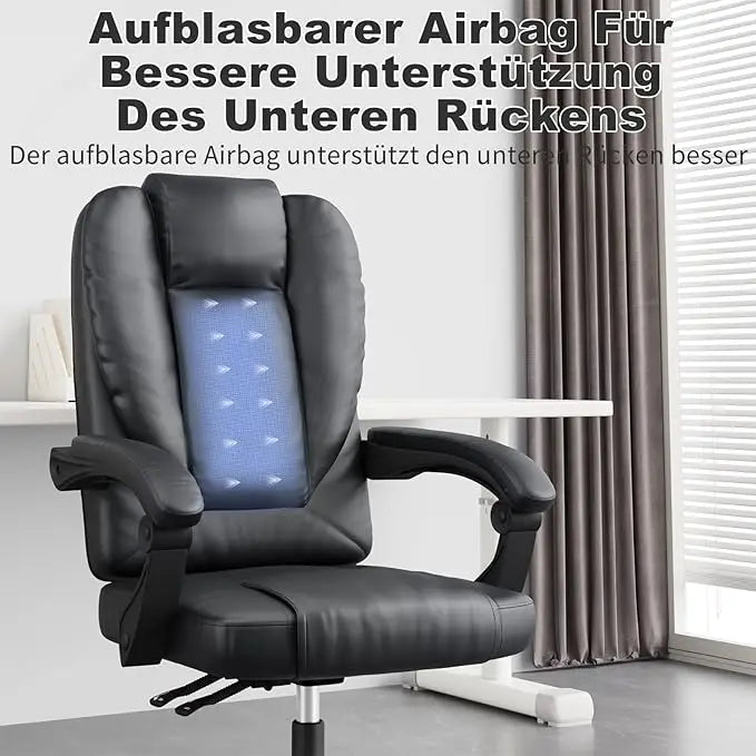 Ergonomic Office Chair PU Leather Desk Chair Spring Pad Design High Backrest Adjustable Executive Chair Swivel Chair