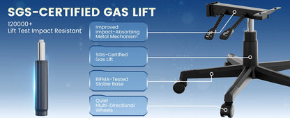GTPLAYER Gaming Stuhl, Atmungsaktiver Bürostuhl, Bürostuhl Ergonomisch, Hochwertiger - Stoff, Ergonomischer PC Stuhl
