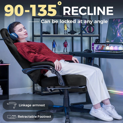 GTPLAYER Gaming Stuhl Stoff Gaming Chair Ergonomisch Bürostuh PC Stuhl, Verstellbarer und Drehbarer Schreibtischstuh