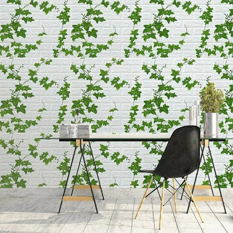Self Adhesive PVC Waterproof Wallpaper For Home Decoration Peel and Stick 3D Foam Faux Brick Pattern Wall Stickers 70cmx2m
