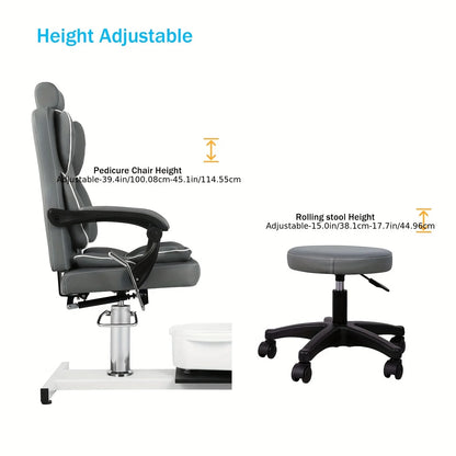 Fuß-SPA-Stuhl, Nagelstudio-Sofa mit Fußbad-Waschbecken, Pediküre-Stühle mit hydraulischem Heben und 360-Grad-Drehung, Möbel