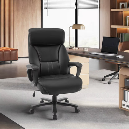 WOLTU Bürostuhl, ergonomischer Computertisch, großer Stuhl mit Kopfstütze, PU-Leder, Chefsessel für Büro, Spiel, Konferenzraum