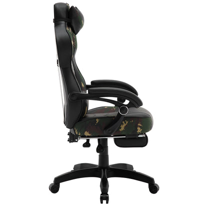 WOLTU Drehbarer Gaming-Rennstuhl, Schreibtisch, Büro, Computerstuhl, Sportsitz mit Kopfstütze, Lendenkissen, Fußstütze, Gamer-Stuhl