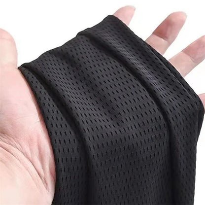 Men's Hollow Out Ice Silk Pants Mesh Breathable Casual Thin Quick Dry Pant Loose Elastic Beam Feet Pants Sports Fitness Trousers.