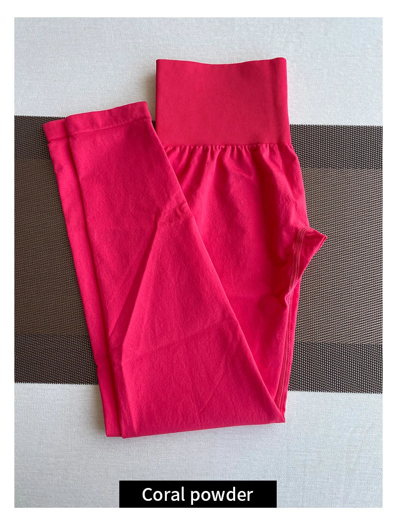 TKITK Solid Leggings Women Seamless Sports  Scrunch Bum Tights cycling shark pants Yoga shorts Gym navigation nv Workout wear