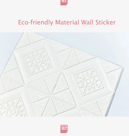 10Pcs 70*70cm Ceiling Wallpaper 3D Brick Waterproof Wall Stickers Foam Wall Paper Self-Adhesive Home Decor