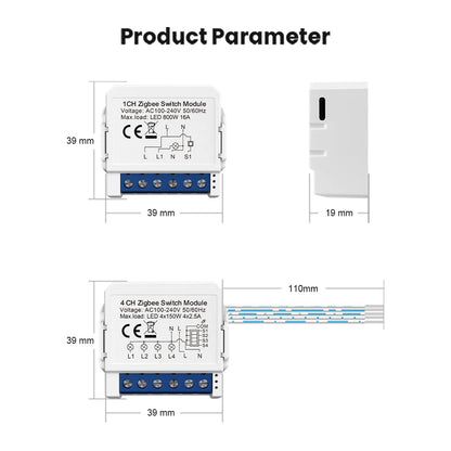 AVATTO Tuya WiFi Zigbee Smart Lichtschaltermodul, Neutralleiter/Keine Neutralleitersteuerung DIY Breaker Arbeit für Alexa, Google Home
