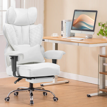 COMHOMA Gaming Stuhl, ergonomischer Bürostuhl, Schreibtischstuhl mit verstellbare Armlehnen, Taschenfederkern-Lendenwirbelstütze