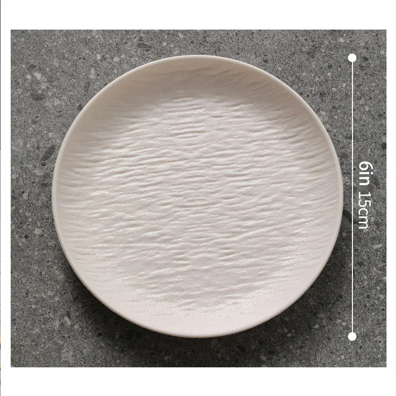 INS Stone Grain Bone Plate Relief Premium Steak Dining for Simple western Food Plate Salad Plate Special Look Household Items.