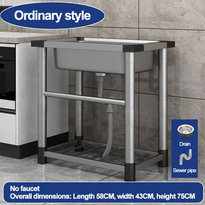 304 stainless steel sink, single-sink sink, household vegetable-washing sink, under-sink sink, large single sink, kitchen water