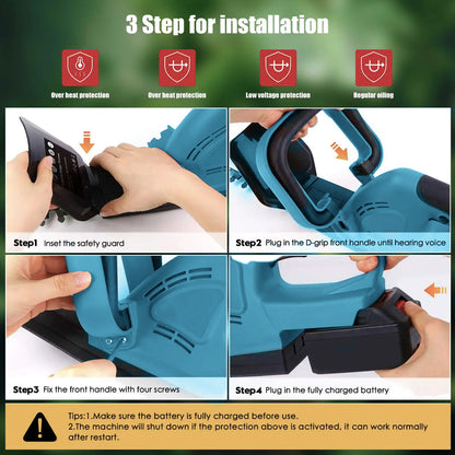 21 V Akku-Heckenschere, 22 Zoll, elektrischer Heckenschere mit Dual-Action-Klinge, 3/5 Zoll Schnittkapazität für Makita 18 V Akku