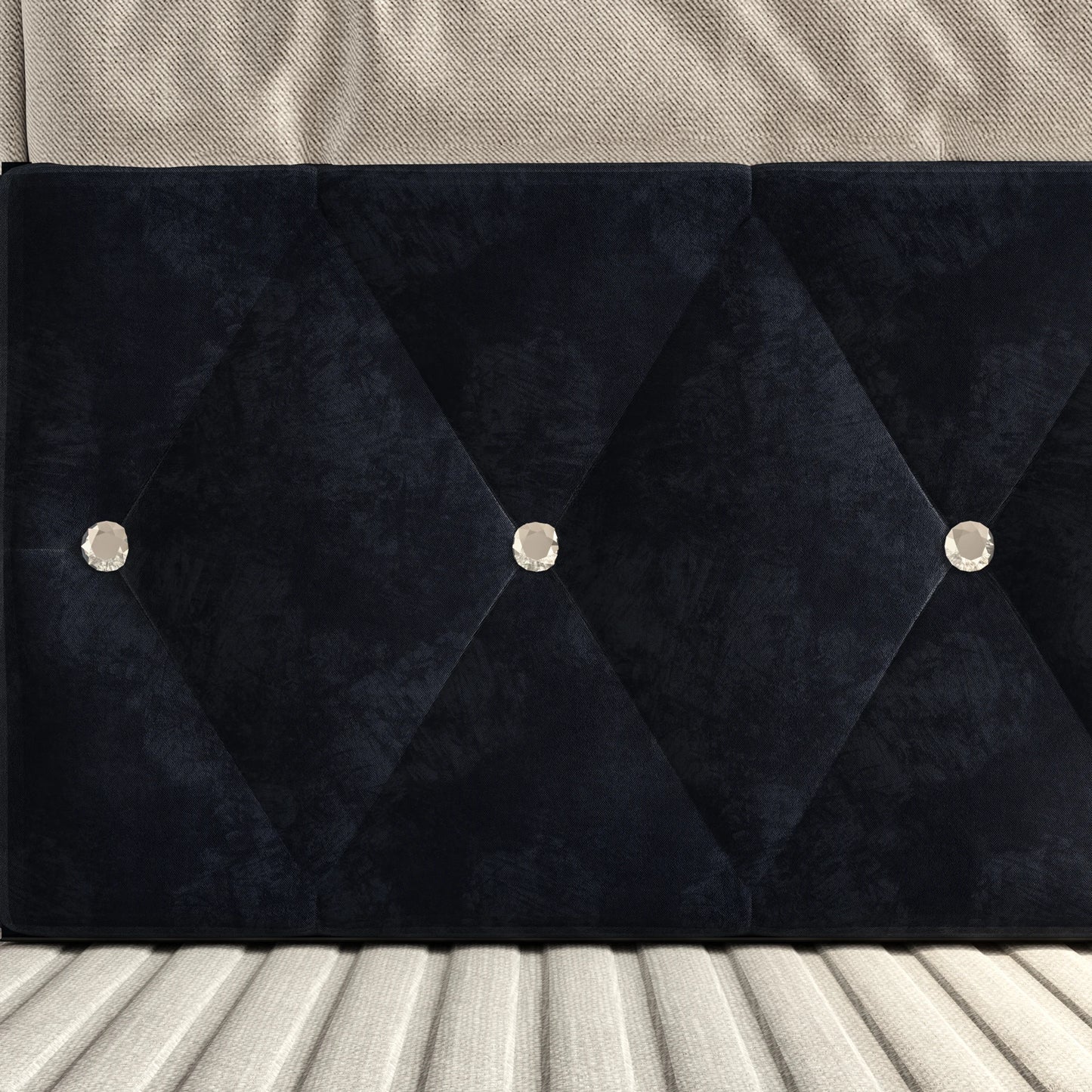 Rosahqnda Doppelbettgestell 140–160–180 x 200 cm, verstellbares LED-Kopfteil, hydraulisches Bett mit Stauraum, gepolstertes Jugendbett, Samt