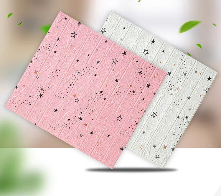 70cmx1m 3D Wall Sticker Faux Brick Bedroom Home Decor Waterproof Self Adhesive Wallpaper Living Room TV Background Decoration