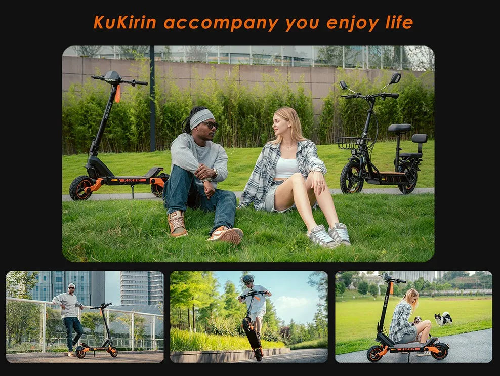 KuKirin G3 Electric Scooter 10" Off-road 1200W Motor 52V 18Ah Lithium battery Max Speed 50km/h, Shock arm Suspension 63km Range.