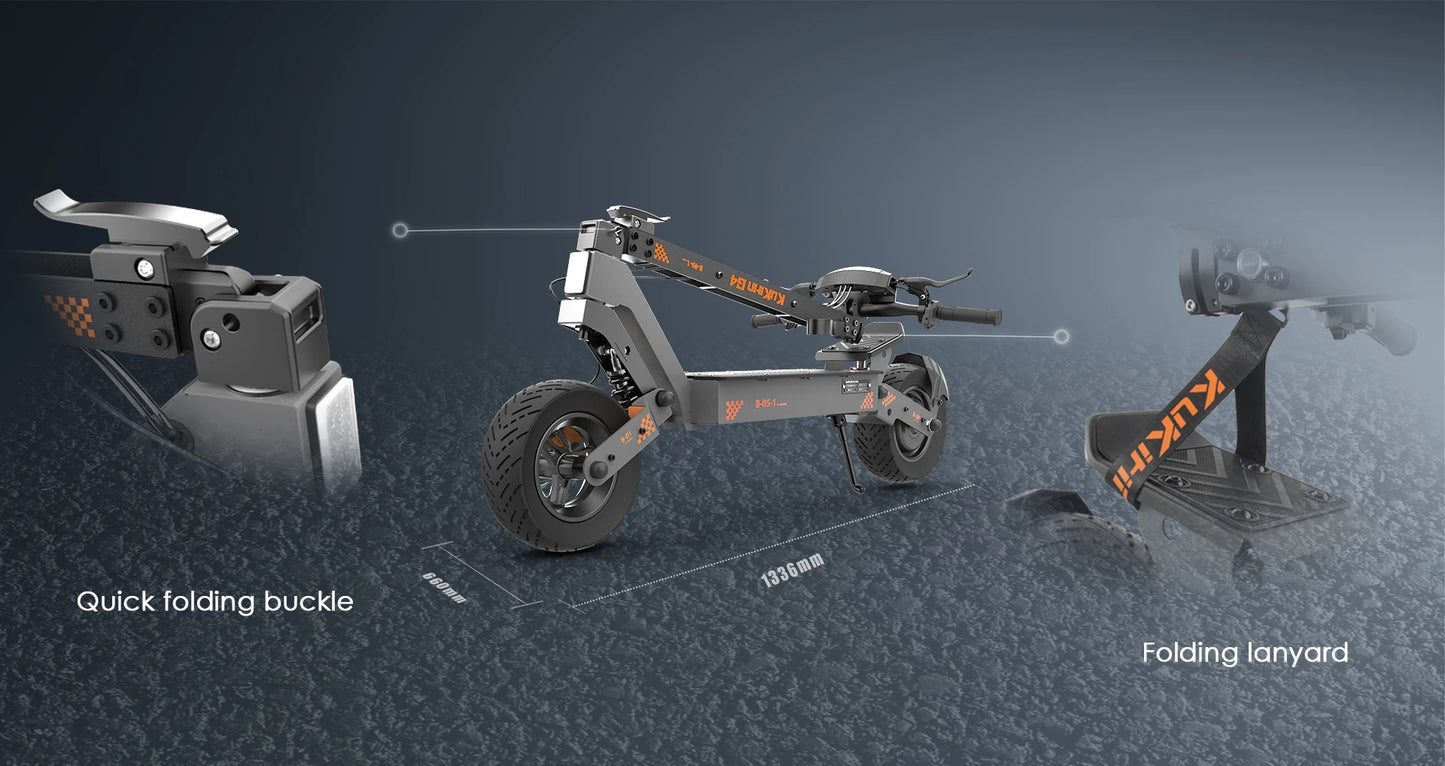 KuKirin G4 Electric Scooter Foldable , 2000W Motor, 60V 20Ah Battery, 70km/h Top Speed, 75km Range, 11'' Tubeless Wheels