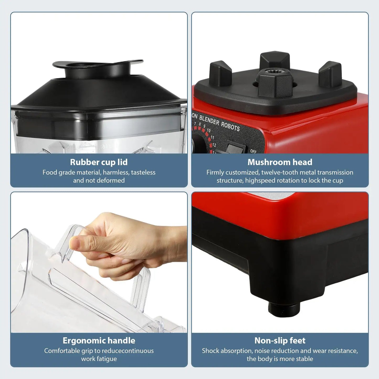 2000W Heavy Duty Commercial Blender Stationary Mixer Food Processor Ice Smoothies for Kitchen High Power Juicer Blender BPA Free.