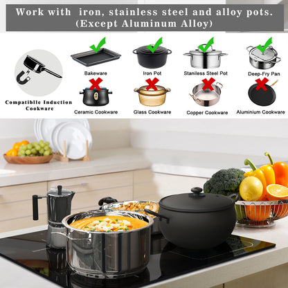 Karinear Built-in 4-Burner Induction Cooktop, electric Induction Hob with Flexzone, Slider Control, Timer, Boost Function, 7200W.