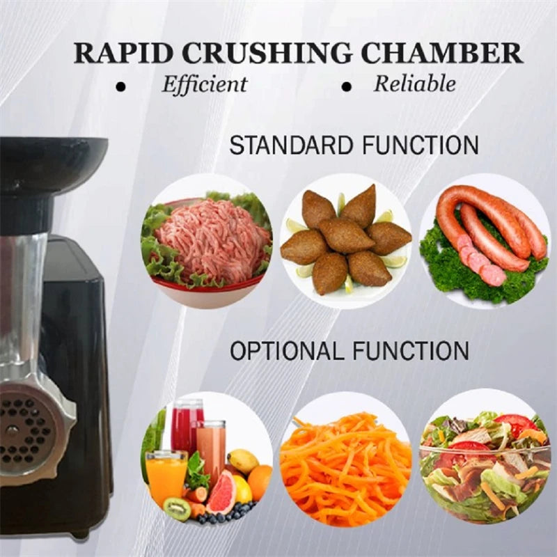 1000W Electric Meat Grinder Heavy hard Meat Mincer Sausage Stuffer Machine 220V Stainless Steel Food grain Stand mix.