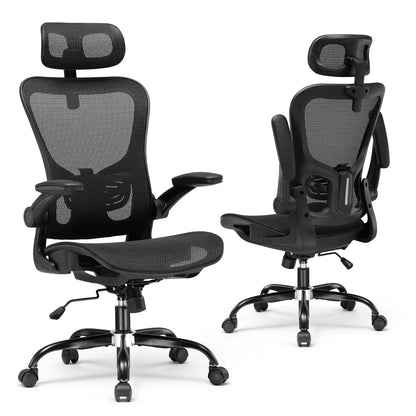 GTPLAYER Bürostuhl Ergonomisch, Schreibtischstuhl mit Verstellbarer Kopfstütze,Gaming Stuhl Wippfunktion, Chefsessel aus Mesh