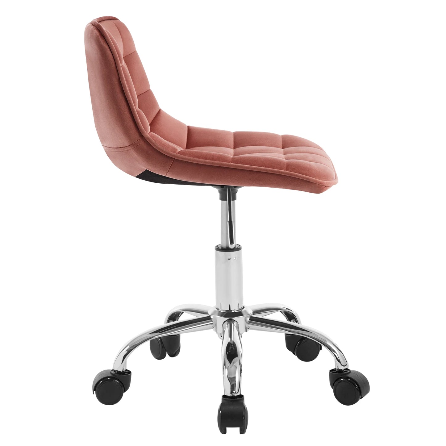 WOLTU Drehbarer Bürostuhl aus Samt, Make-up-Arbeitsstuhl, Ankleidehocker mit Rückenlehne, höhenverstellbarem, gepolstertem Sitz