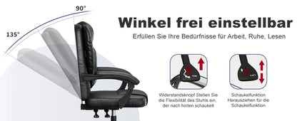 Ergonomic Office Chair PU Leather Desk Chair Spring Pad Design High Backrest Adjustable Executive Chair Swivel Chair