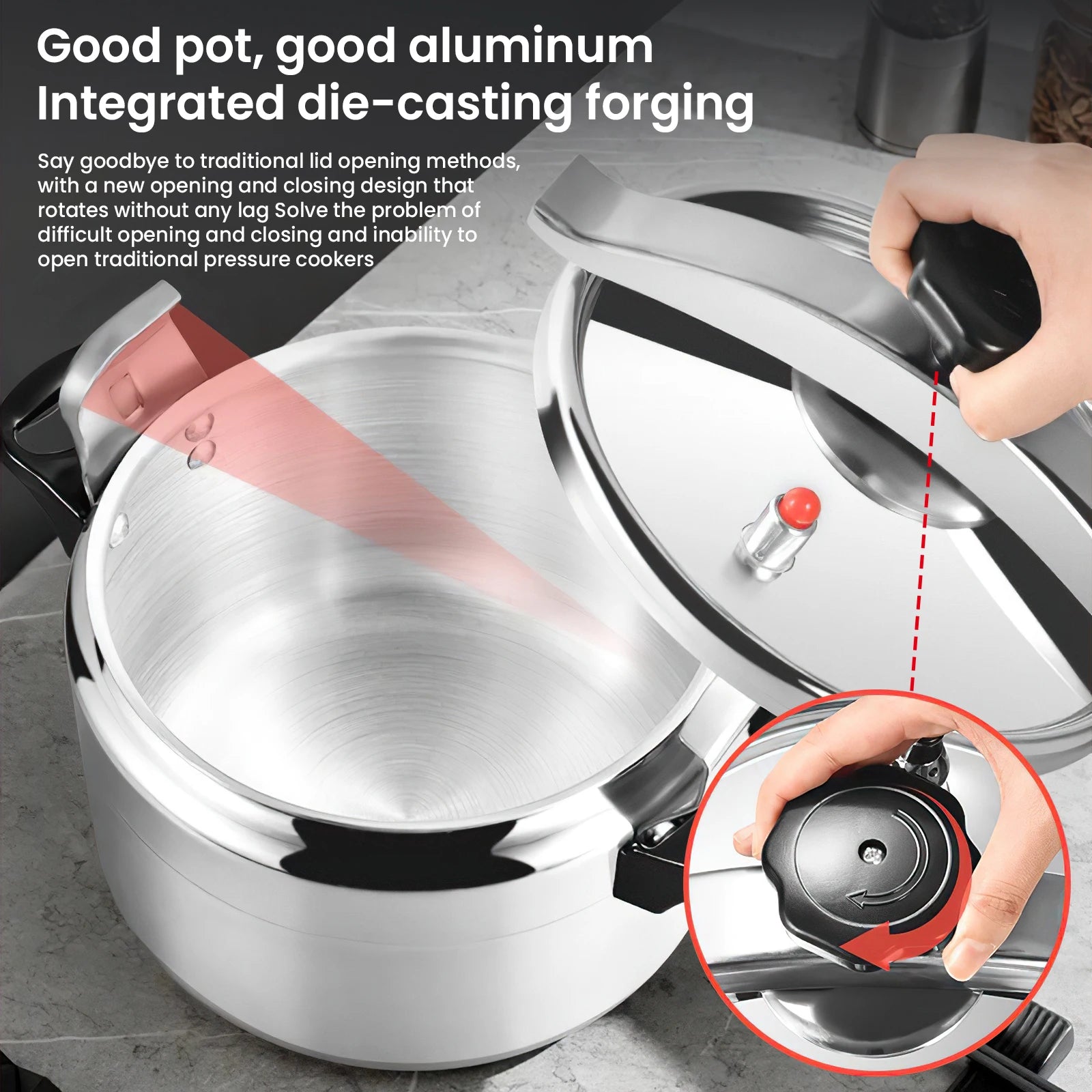 3L/7L Aluminum Pressure Cooker Multifunctional Pressure Cooker Gas Stove Household Restaurant Explosion-proof Pressure Cooker.