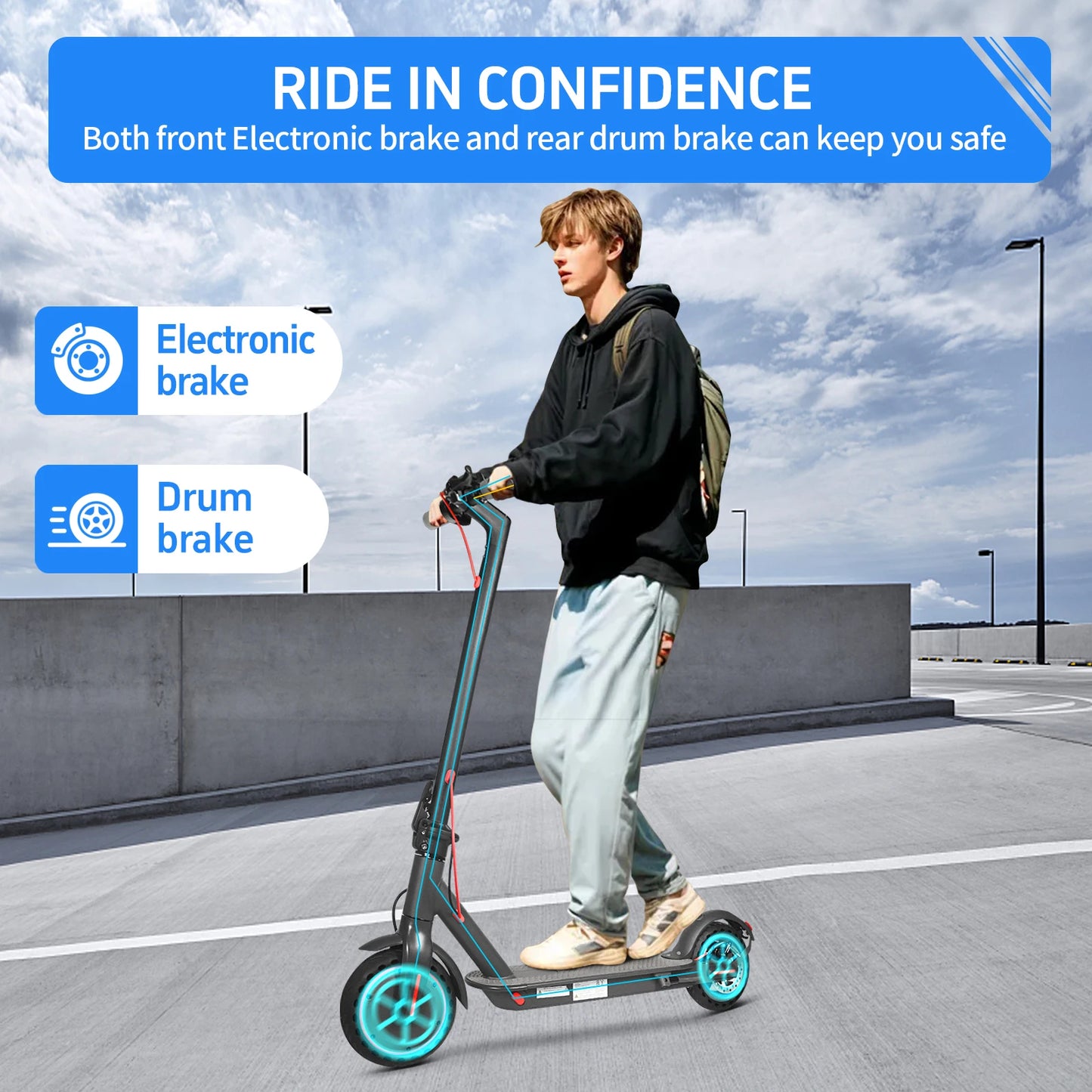 JUICEASE TUYA/TX01 Scooter Electric Scooter for Adults 8.5 Inch Tire Portable Lighting Cruise Control Escooter 350W 5-30KM Range