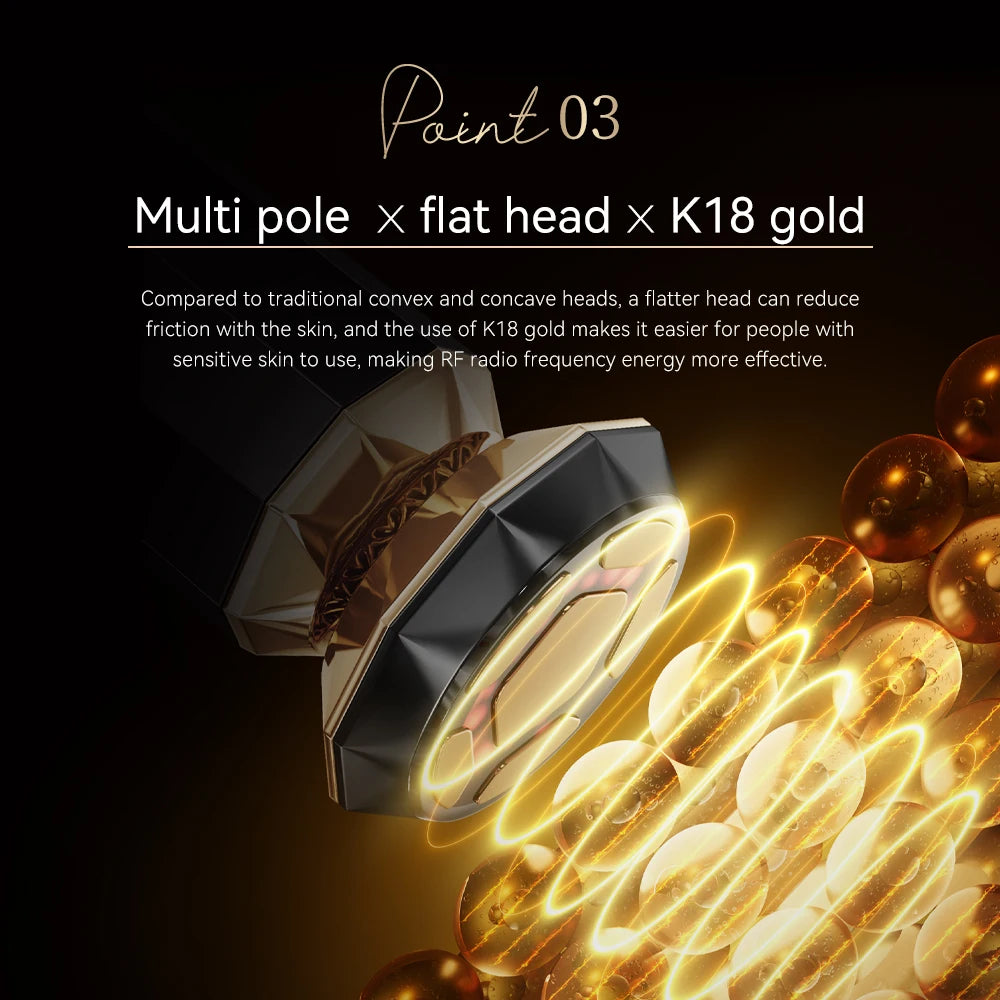 ANLAN Multifunction Skincare Device Pro 18K Gold Face Radio Frequency With Hot Cold EMS Facial Lifting Beauty Skin Care Massager.