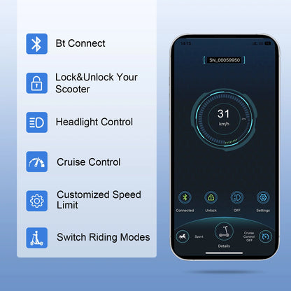 JUICEASE TX01 Electric Scooter for Adults 7.8Ah 350W Powerful Motor up to 31KM/H Speed Electric Scooter with APP 8.5 Inch Tire.