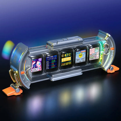 Divoom Times Gate - Cyberpunk Gaming Setup Digital Clock with Smart APP Control, WiFi Connect, RGB LED Display,.