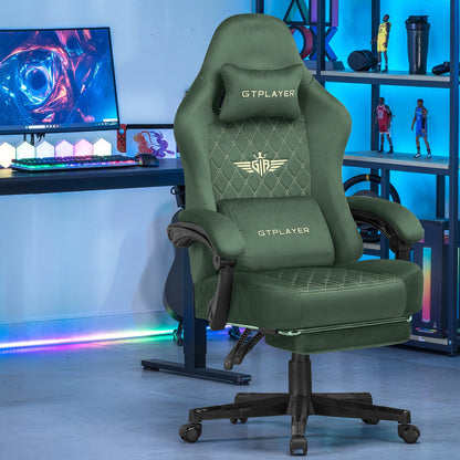 GTPLAYER Gaming Stuhl Stoff Gaming Chair Ergonomisch Bürostuh PC Stuhl, Verstellbarer und Drehbarer Schreibtischstuh