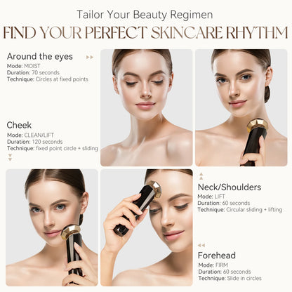 ANLAN Multifunction Skincare Device Pro 18K Gold Face Radio Frequency With Hot Cold EMS Facial Lifting Beauty Skin Care Massager.