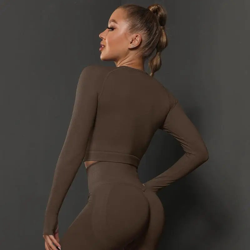 Cuties Women's Long Sleeve Top Sport Tops Yoga For Female Running Tight Tops Workout Suit Long Tee