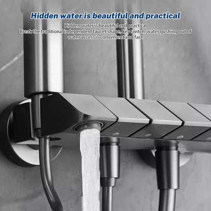 Bathroom showroom Set Gun gray Piano Digital Display Home Bathroom Shower Shore Steel Ultra Thin show Head