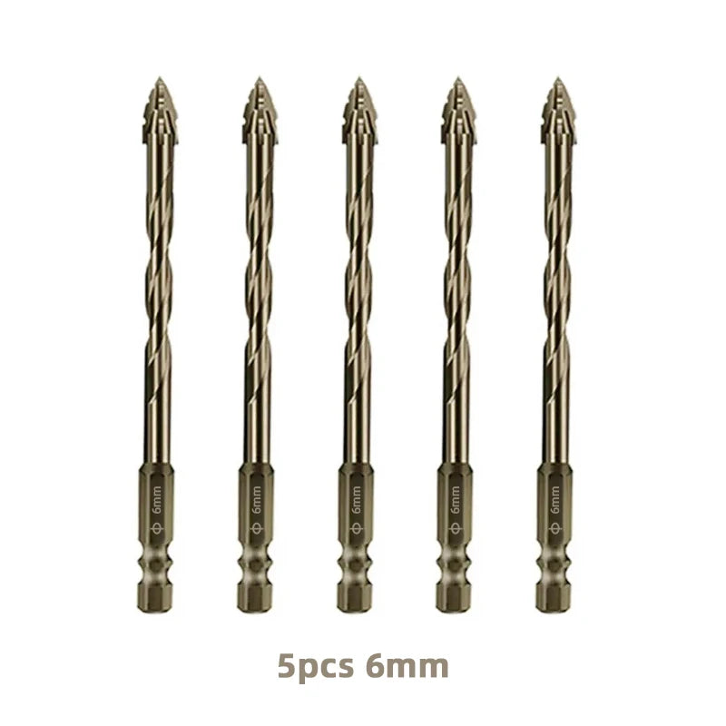 Vierkantiges gezahntes Exzenterbohrer-Set, hohe Härte, sechseckig, einfache Installation, Multifunktions-Bohrer-Set mit Schrägkopf