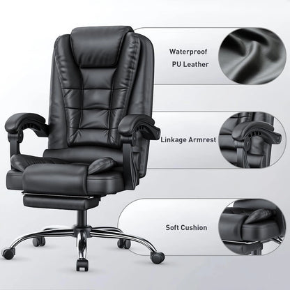 Executive Office Chair with Footrest High Back Desk Chair Ergonomic Recliner Computer Chair Gaming Chairs for Home