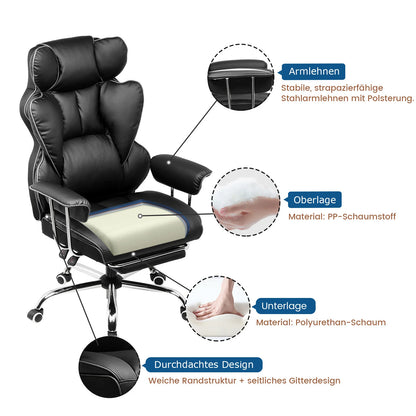 GTPLAYER Gaming Stuhl, Gamer Stuhl, Ergonomischer Bürostuhl mit Fußstütze, Stoffoberfläche, Federsitzkissen, Gaming Chair