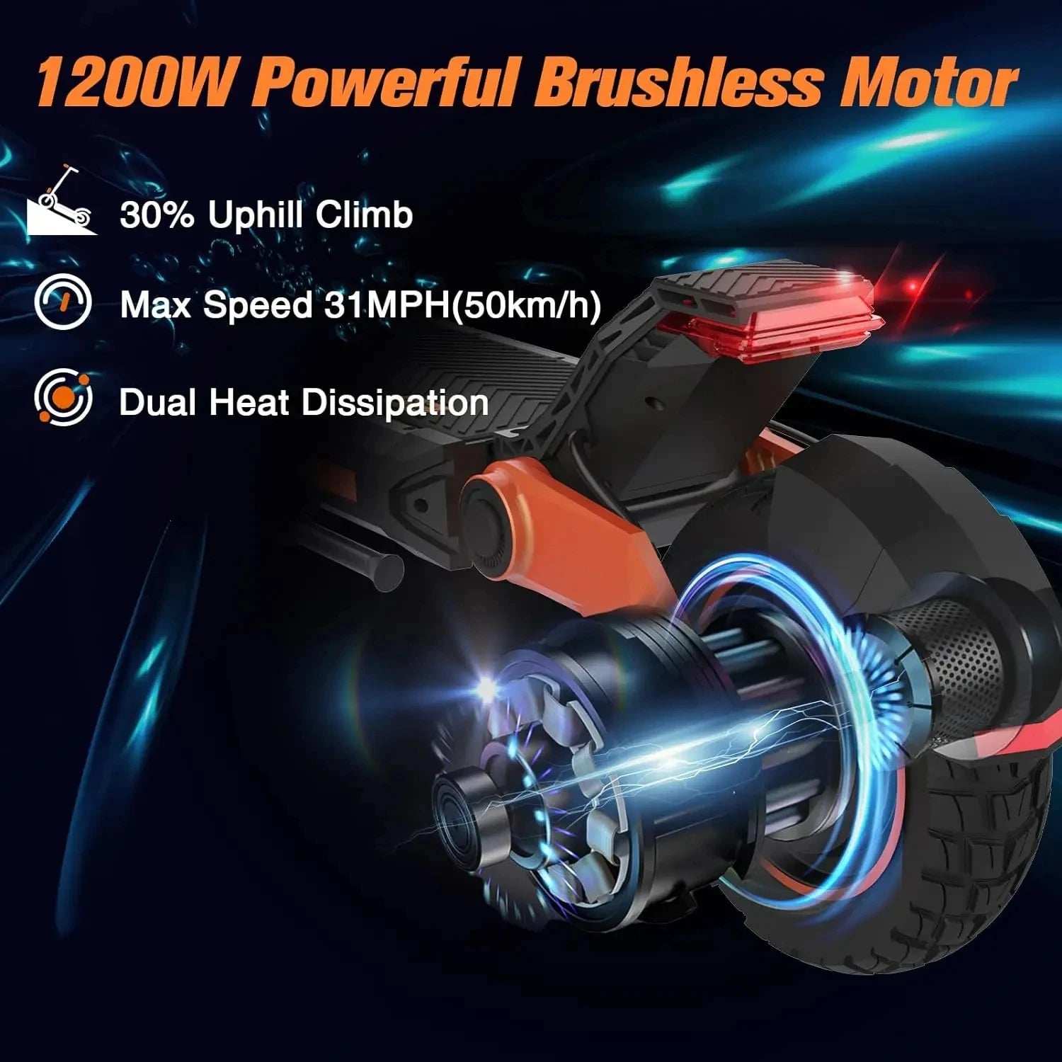 KuKirin G3 Electric Scooter 10.5 Inch 1200W Motor 52V 18Ah Lithium Battery Max Speed 25 KM/H Touchable Display Control Panel.