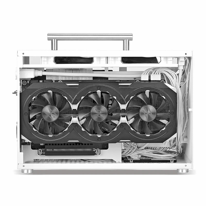 METALFISH T60 Mini ITX White Case 9L With Acrylic Or Mesh Side Panel and Portable Handle Support SFX PSU/300mm GPU/2*120mm Fan.