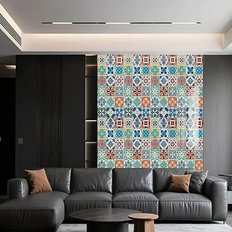 Imitation tile self-adhesive PVC marble waterproof wall sticker for living room kitchen bedroom decoration sticker